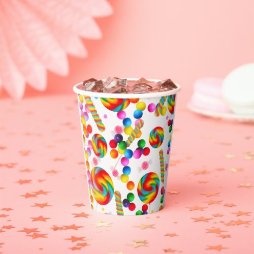 Rainbow Candy Candyland Sweet 16 Birthday Party Paper Cups