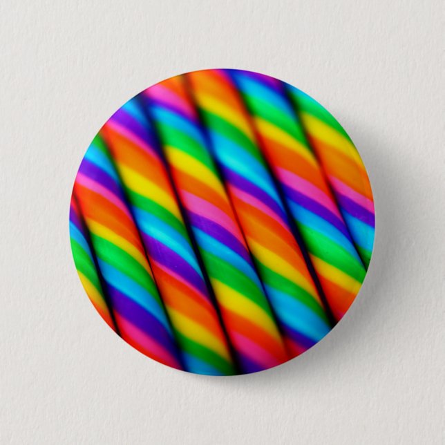 Rainbow Candy Cane Button (Front)