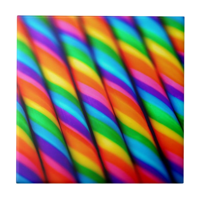 Rainbow Candy Cane Tile (Front)