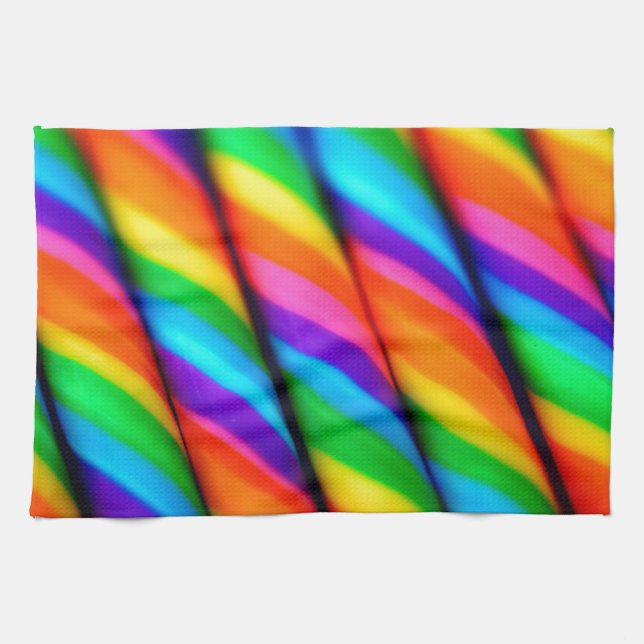 Rainbow Candy Cane Towel (Horizontal)
