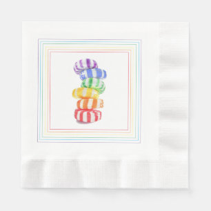 RAINBOW CANDY Coined Luncheon Paper Napkins