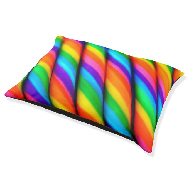 Rainbow Candy Dog Bed (Angled)