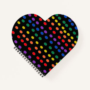 Rainbow Candy Dots on Black Notebook