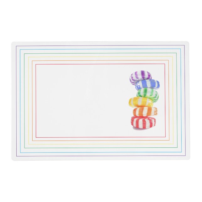 RAINBOW CANDY Laminated Placemat (Front)
