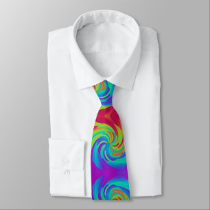 Rainbow candy lollypop swirl pattern background neck tie