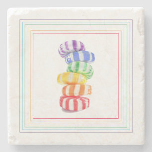 RAINBOW CANDY Marble Stone Coaster