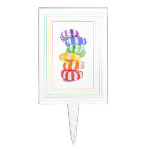 RAINBOW CANDY Rectangle Cake Pick