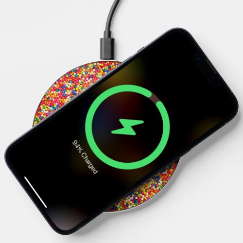 Rainbow Candy Sprinkles Celebrate and Party Wireless Charger