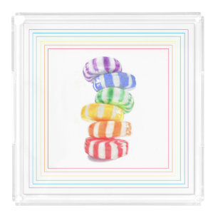 RAINBOW CANDY Square Acrylic Tray