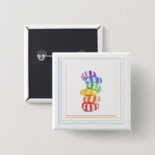 RAINBOW CANDY Square Pin Button