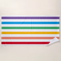 Rainbow candy striped beach towel
