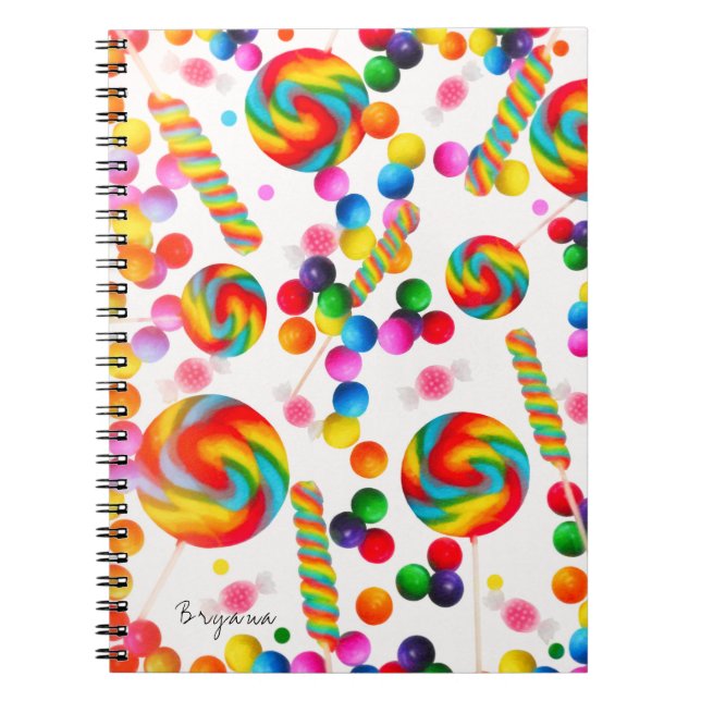 Rainbow Candy Sweet Custom Candyland Journal (Front)