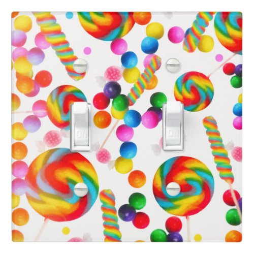 Rainbow Candy Sweet Lollipops Candyland Custom Light Switch Cover