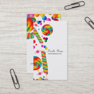 Rainbow Candy Sweet Shop Boutique Custom Business Card