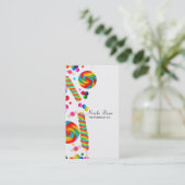 Rainbow Candy Sweet Shop Boutique Custom Business Card (Standing Front)