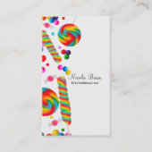 Rainbow Candy Sweet Shop Boutique Custom Business Card (Front)