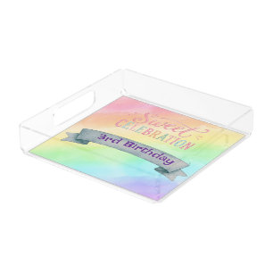 Rainbow Candyland Birthday Acrylic Tray