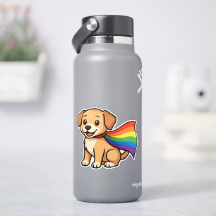 Rainbow Cape Puppy – LGBTQ++ Pride Design Sticker