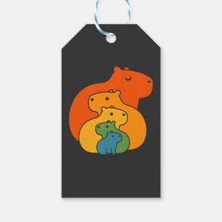 Rainbow capybaras gift tags