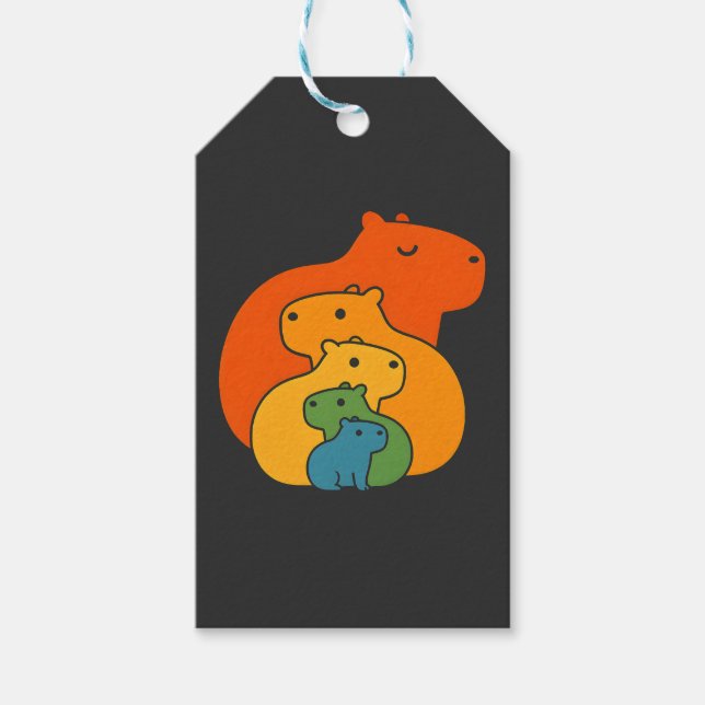 Rainbow capybaras  gift tags (Front)