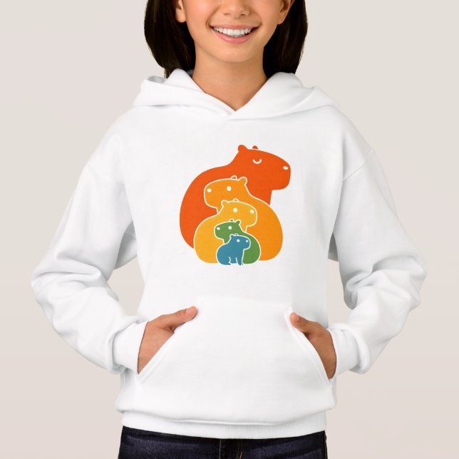 Rainbow capybaras  hoodie (Front)