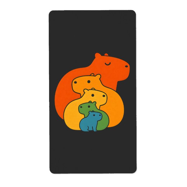 Rainbow capybaras  label (Front)