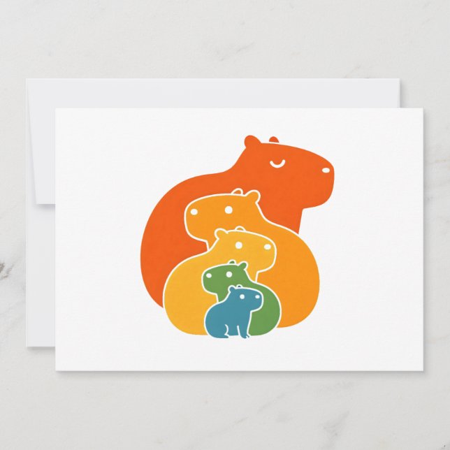 Rainbow capybaras  thank you card (Front)