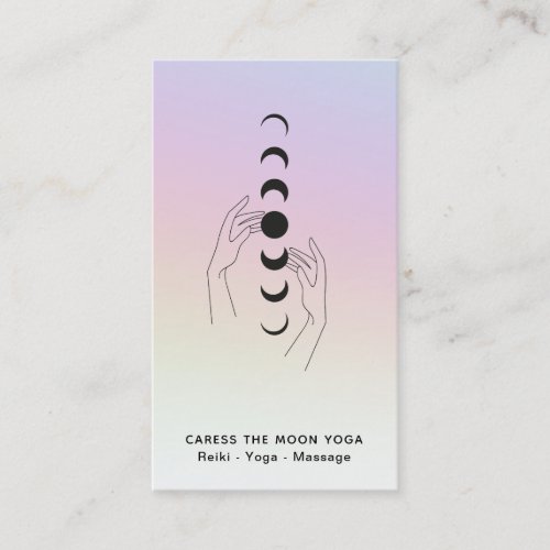  Rainbow Caress The Moon Phases Celestial Hands Business Card