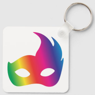 Rainbow Carnival Mask Keychain