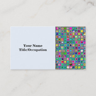 Rainbow 'Carnival' Textured Mosaic Tiles Pattern Business Card