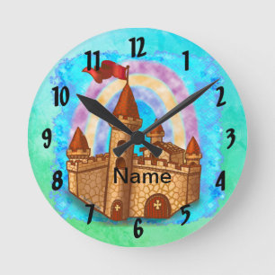 Rainbow Castle Round Clock
