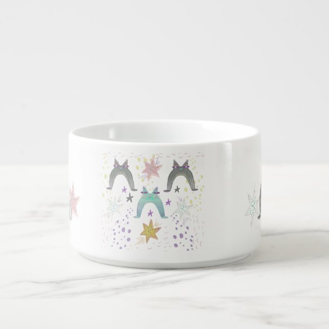 rainbow cat art  bowl (Center)