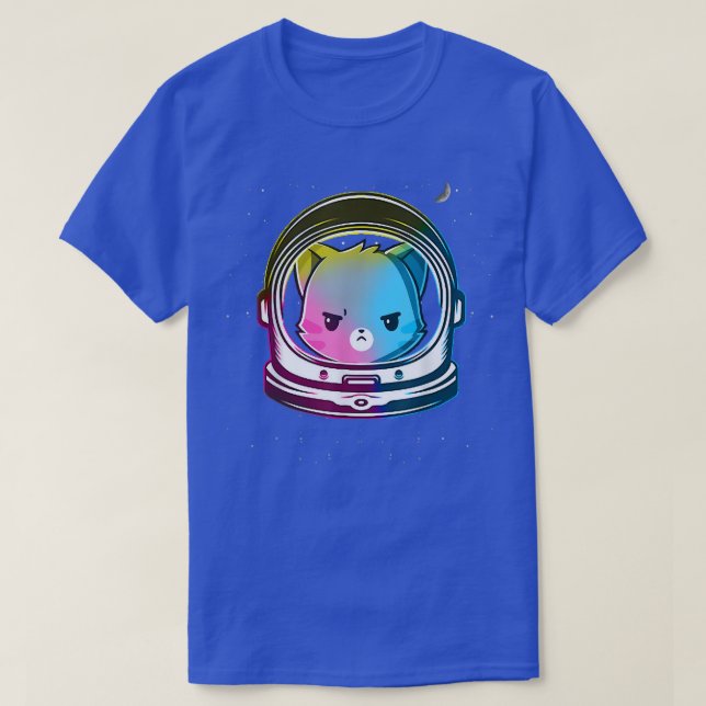 Rainbow Cat Astronaut  Space Eploration Astronomy  T-Shirt (Design Front)
