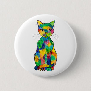Rainbow Cat Button