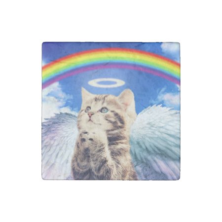 Rainbow Cat - Cat Praying - Cat - Cute Cats Stone Magnet