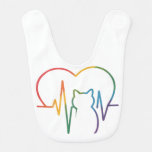 Rainbow Cat Heartbeat Baby Bib