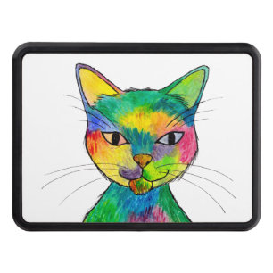 Rainbow Cat Hitch Cover