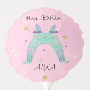 rainbow cat kids birthday balloon