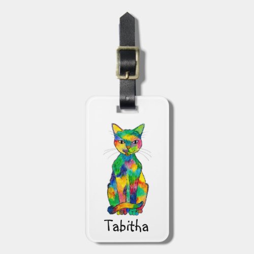Rainbow Cat Luggage Tag