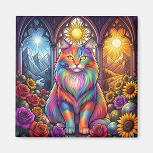 rainbow cat magnet
