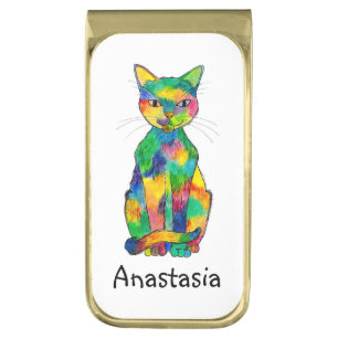 Rainbow Cat Money Clip