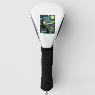 Rainbow Cat Night Landscape Vector Shirt Design_1 Golf Head Cover