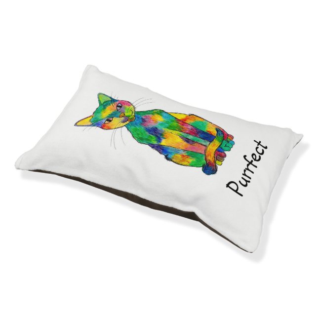 Rainbow Cat Pet Bed (Angled)