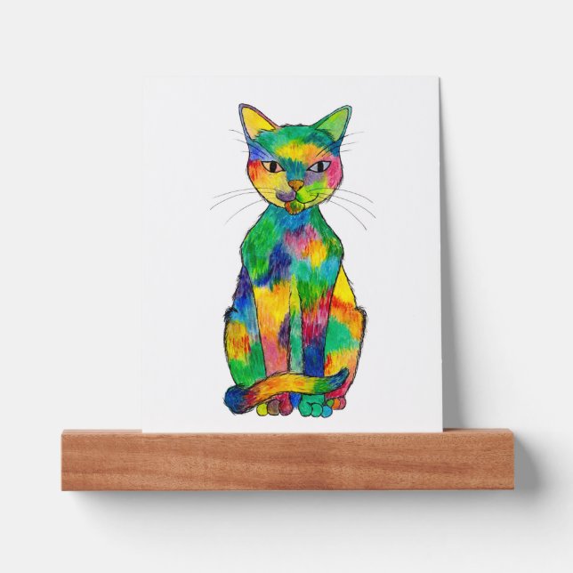 Rainbow Cat Picture Ledge (Front)
