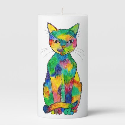 Rainbow Cat Pillar Candle