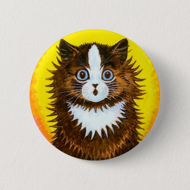 Rainbow Cat Pinback Button (Front)