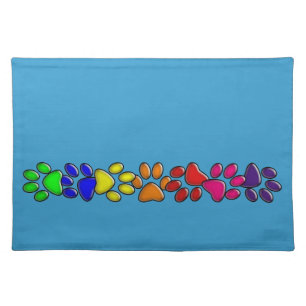 rainbow cat print placemat