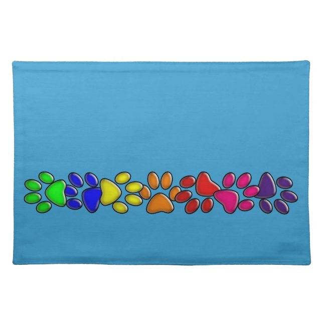 rainbow cat print placemat (Front)