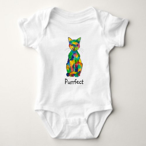 Rainbow Cat Purrfect Baby Bodysuit