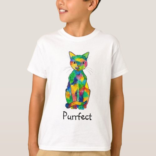 Rainbow Cat Purrfect T_Shirt Child